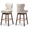 Baxton Studio Gradisca Light Beige Button-Tufted Upholstered Swivel Barstool, PK2 129-7074 - alternate 1